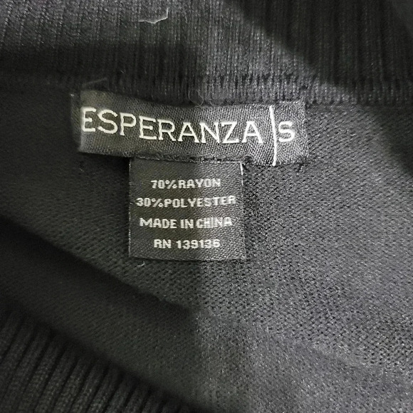 ESPERANZA $48.00 Black Sequin 3/4 Sleeve Sweater S - Picture 6 of 7